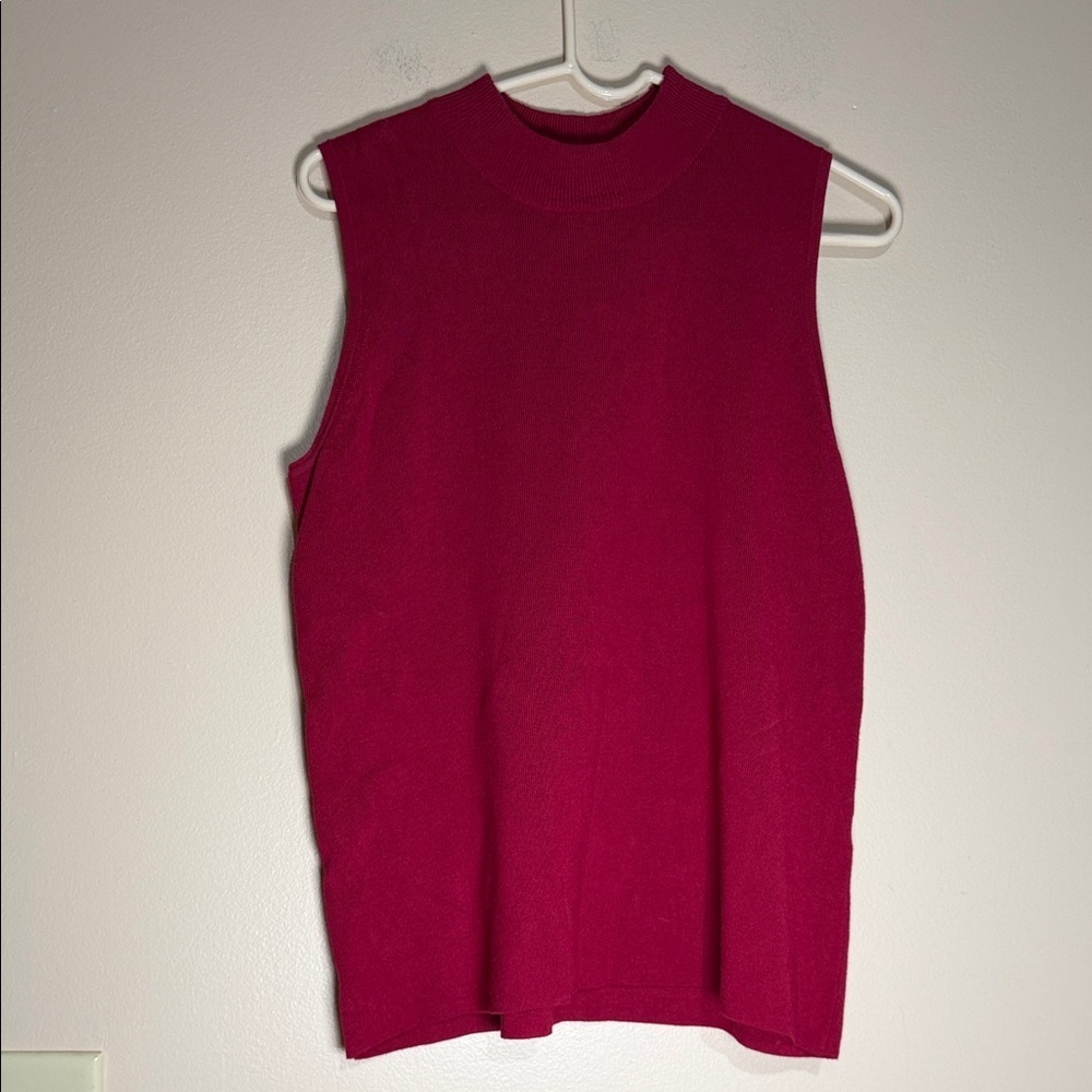 TanJay Sleeveless Mock Neck Tank - Fuchsia
